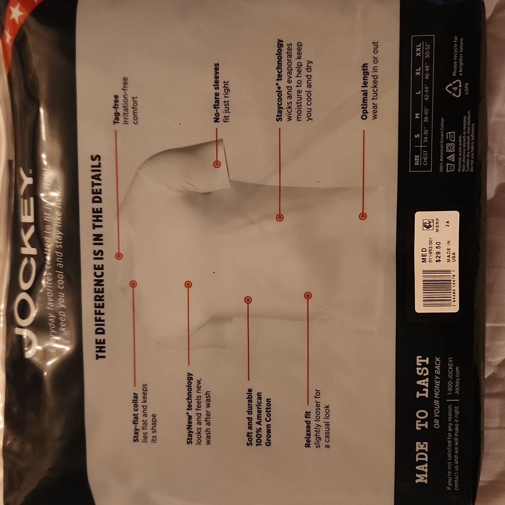 Jockey Black Crew Neck T-Shirts Made in America. 2 pack - Picture 2 of 7